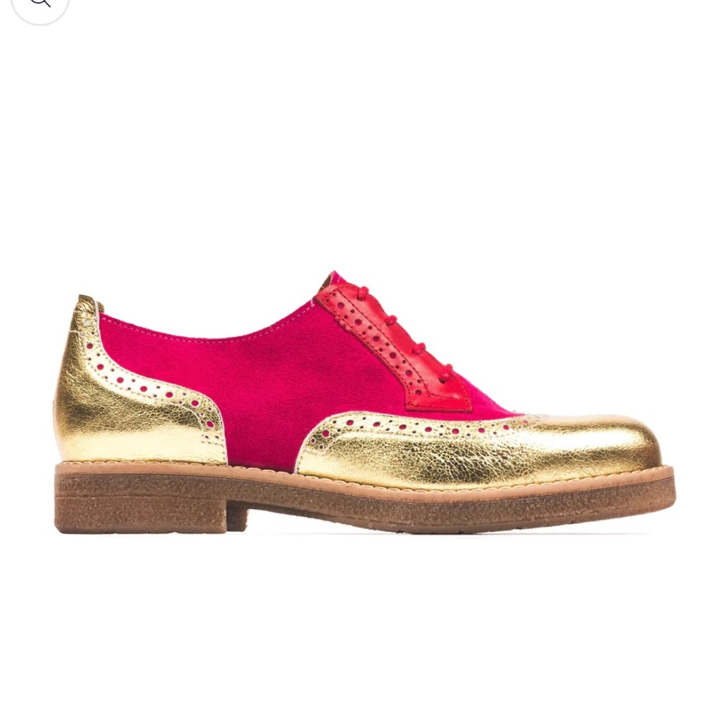 NIB Embassy London shoe—“The Artist” style in pink/gold/red